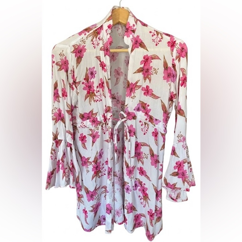 Barbara Gerwit floral flare sleeve button-down